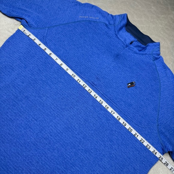 Peter Millar mens XL royal blue quarter zip golf pullover athletic travel wear - Picture 7 of 11